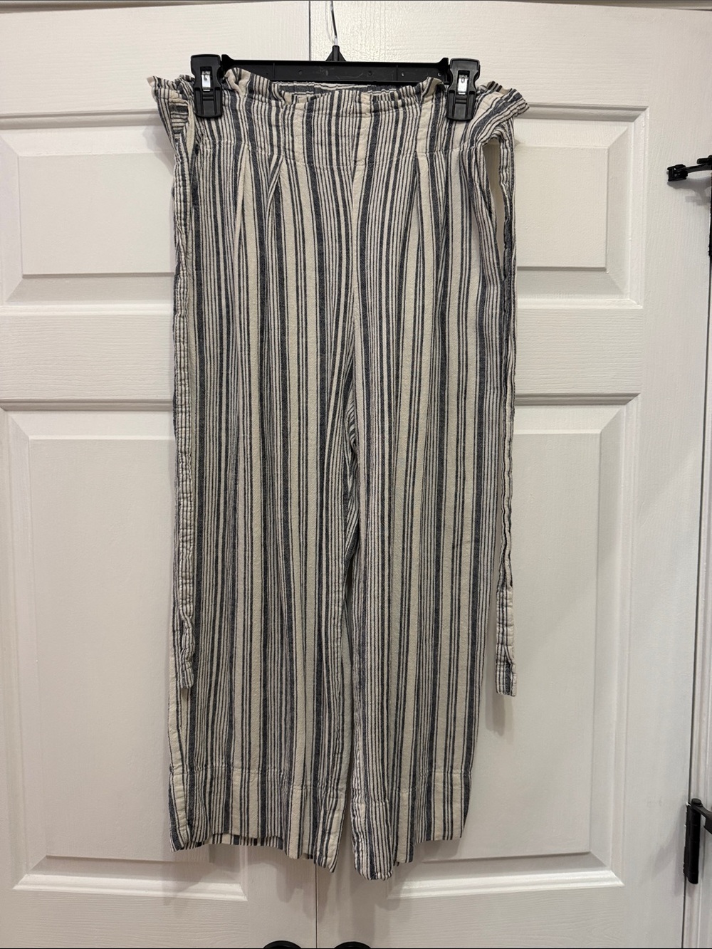 Zac & Rachel Navy and Cream Striped Button Top